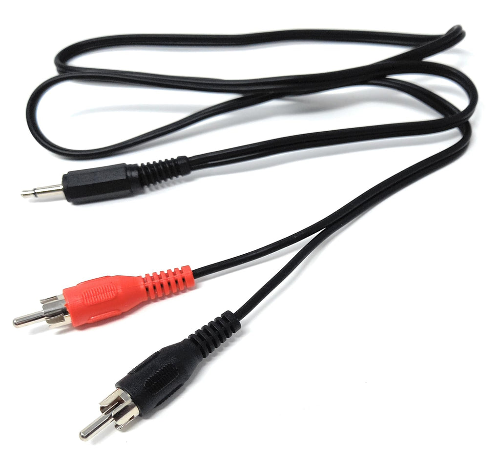 DRUT 1m 3.5mm Mono 2 Pole Jack to Twin 2 x RCA Phono Male Plugs Audio Cable Lead (3.3ft)