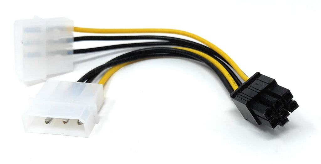DRUT 15cm 6 PIN PCI Express to 2 x MOLEX LP4 Power Adapter Cable Lead