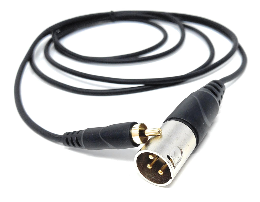 DRUT 3-Pin Male XLR to RCA Phono Single Plug Cable for HiFi Audio, Music Instruments, Mixer, Microphone Lead, Cable, Gold Plated