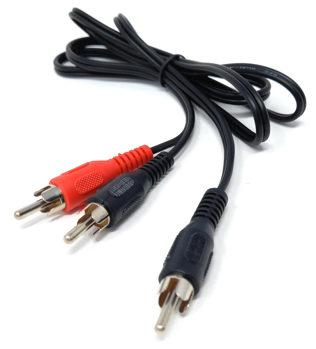 DRUT Single RCA Phono Plug to Twin 2 x RCA Phono Plugs Y Splitter, Combiner Cable
