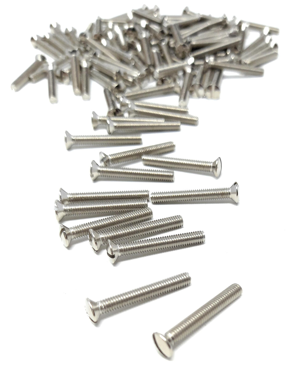 M3.5 Slotted Raised Countersunk Electrical Socket, Faceplate, Surface, Light Switch Screws, Nickel Plated