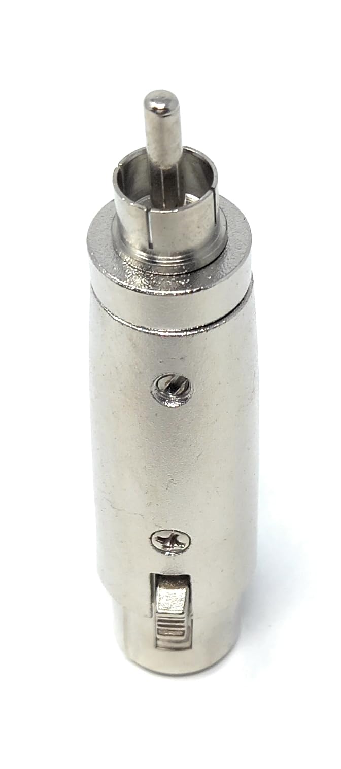 DRUT XLR to RCA Adapter, XLR Female Socket to RCA Male Jack for HiFi Audio, Amplifier, Mixer, Microphone, DJ