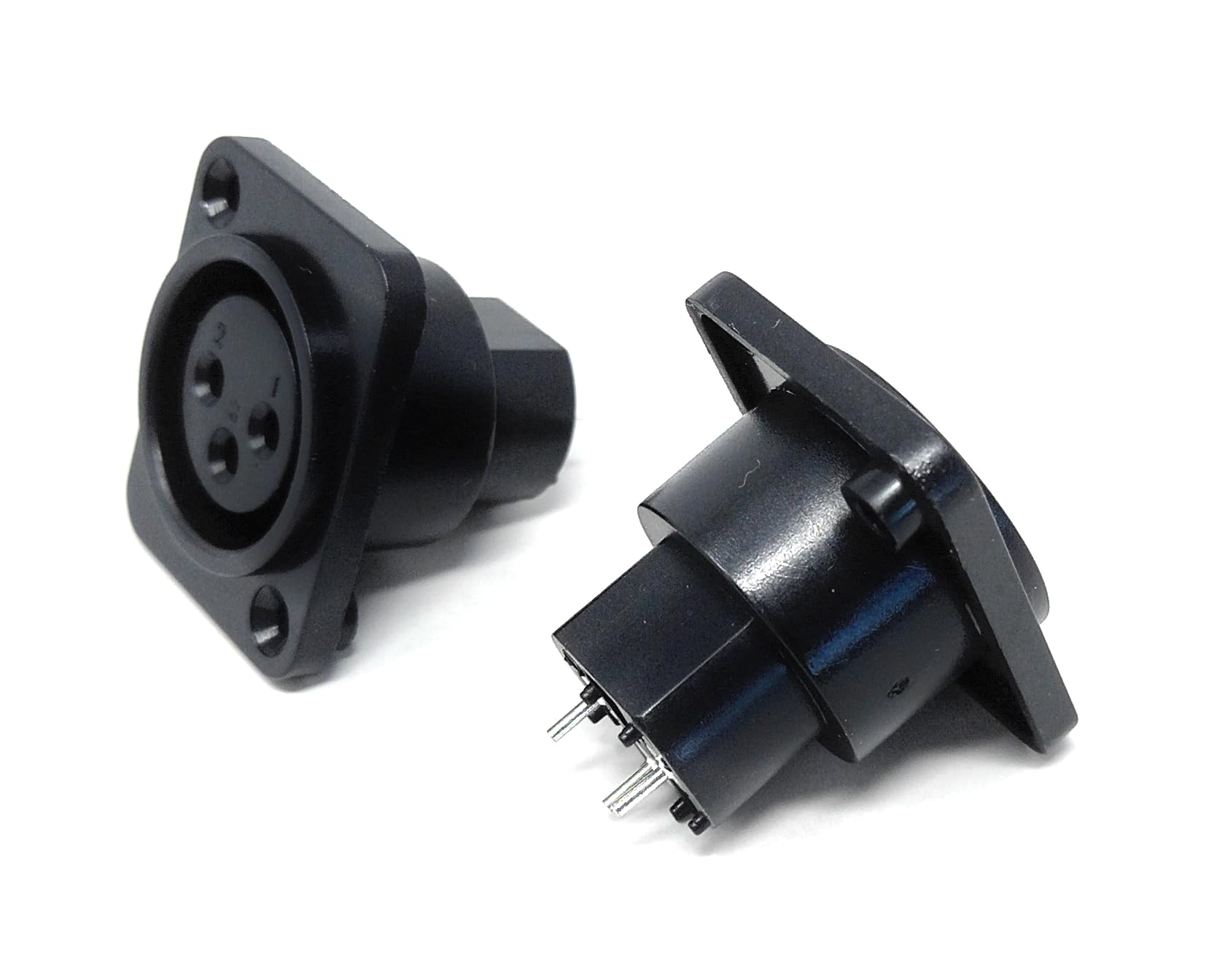DRUT XLR 3 Pin Female Chassis Panel Mount Connector - D Series, Fits Standard D-Pattern Holes for Audio, Studio, PA Systems, Microphone, Music Instrument Cables