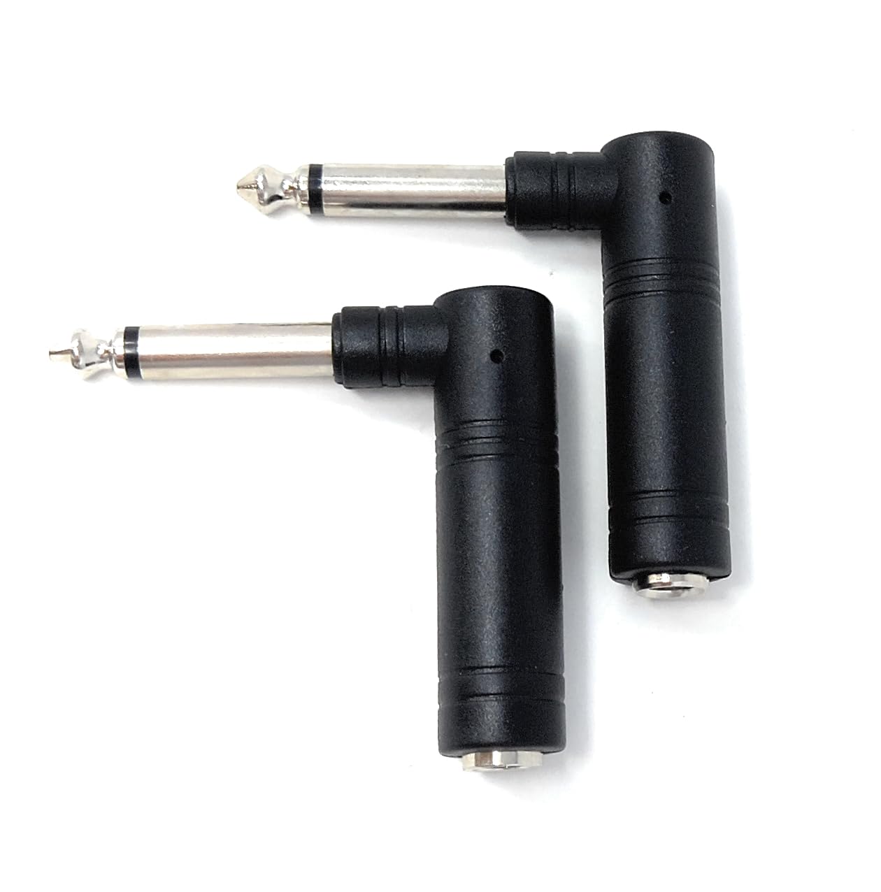 DRUT 1/4 Inch (6.35mm) Right Angle Mono TS Male to 1/4 Inch Mono Female Audio Adapter – L-Shaped Connector for Guitar, Mixer, Amplifier, and Speaker