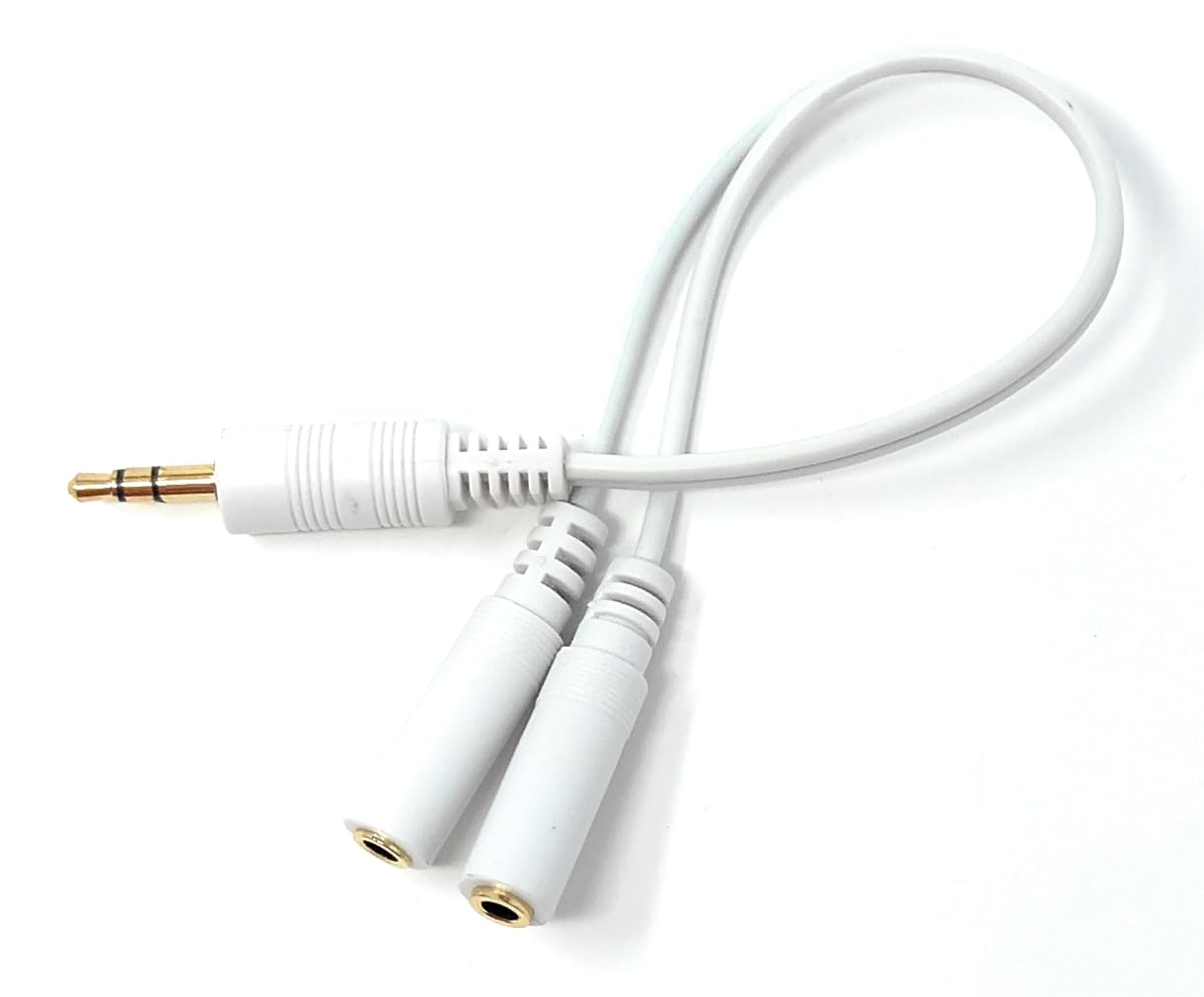 DRUT 3.5mm Jack to Dual Audio Splitter Cable, Stereo Headphone Microphone Adapter for Phones, Tablets, PC, Gold Plated