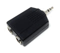 3.5mm Stereo Jack Plug to Dual 6.35mm Stereo Sockets Audio Cable Adapter