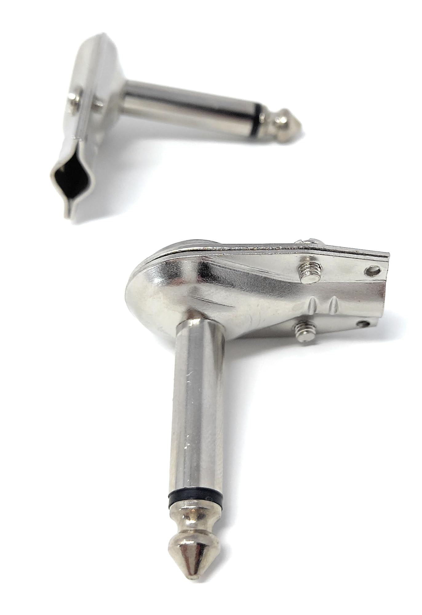 6.35mm Mono 1/4 90 Degree Right Angle TS, Soldering Plug, Flat Pancake Style, DIY, Audio Connector Adapter