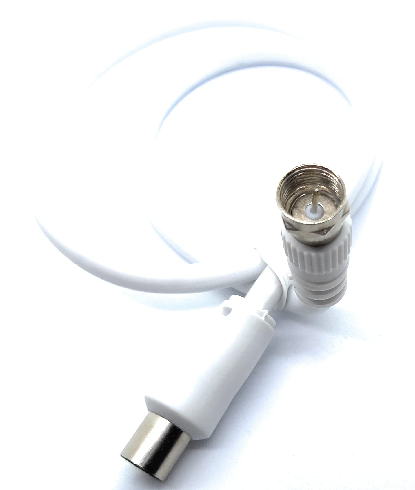 DRUT RF TV Aerial Male to F Type Connector Male Plug Coaxial Coax Cable, Lead, 75 Ohm, 3C-2V