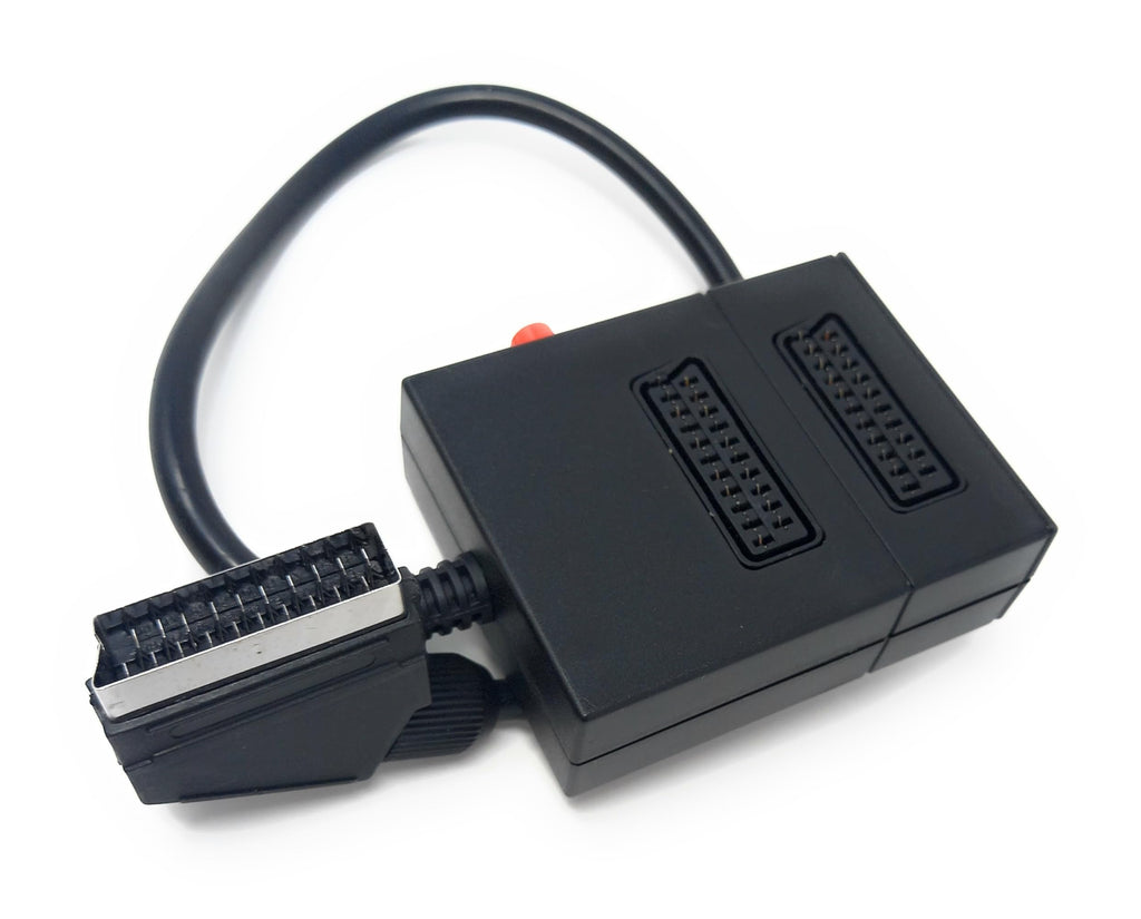 DRUT 2 WAY Switchable SCART Adapter 1 Input 2 Output Selector Switch TV, DVD Splitter Box