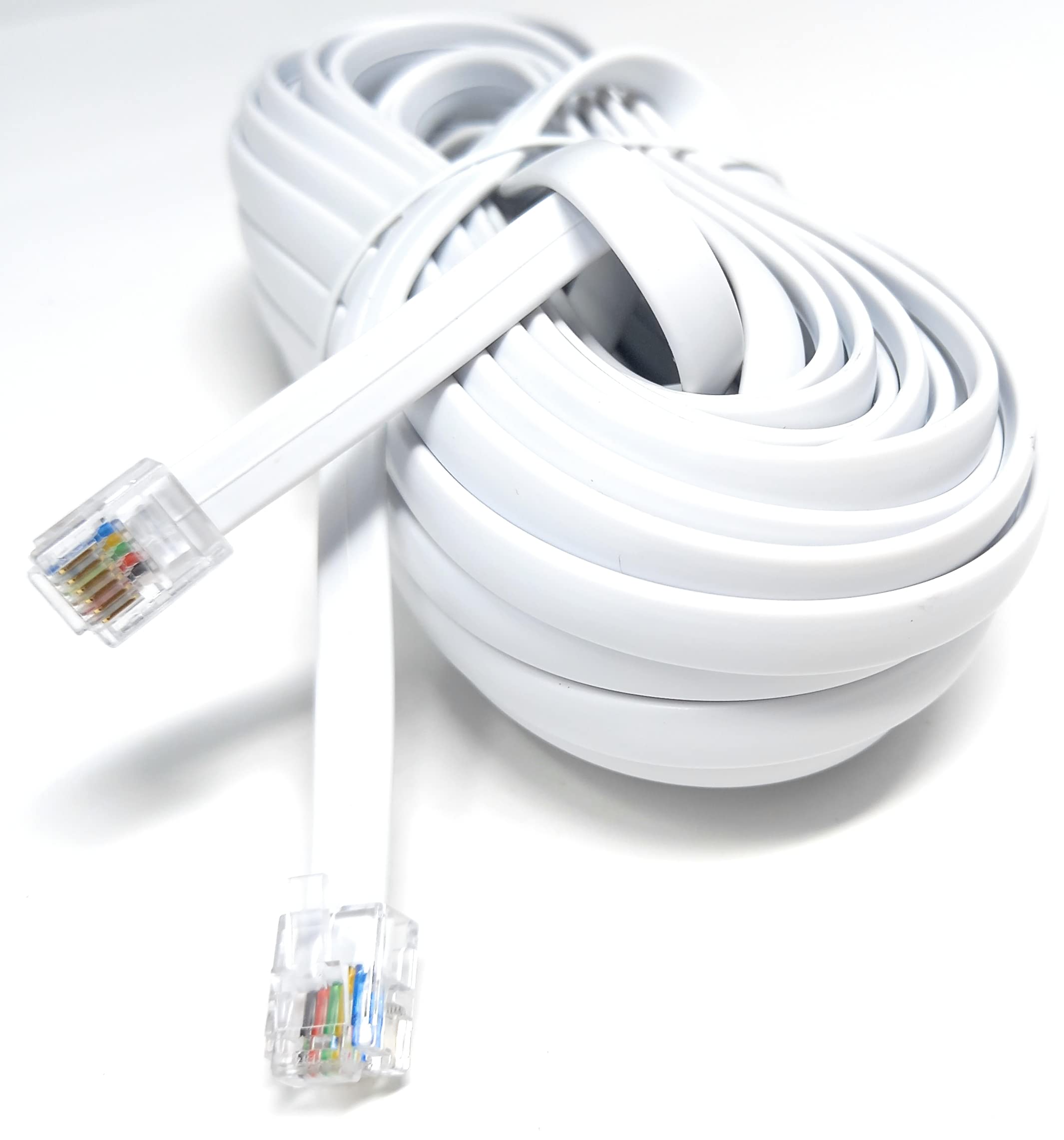 DRUT FLAT RJ12 to RJ12 6P6C Cable Lead Plug to Plug (RJ11 with 6 pin Wire)