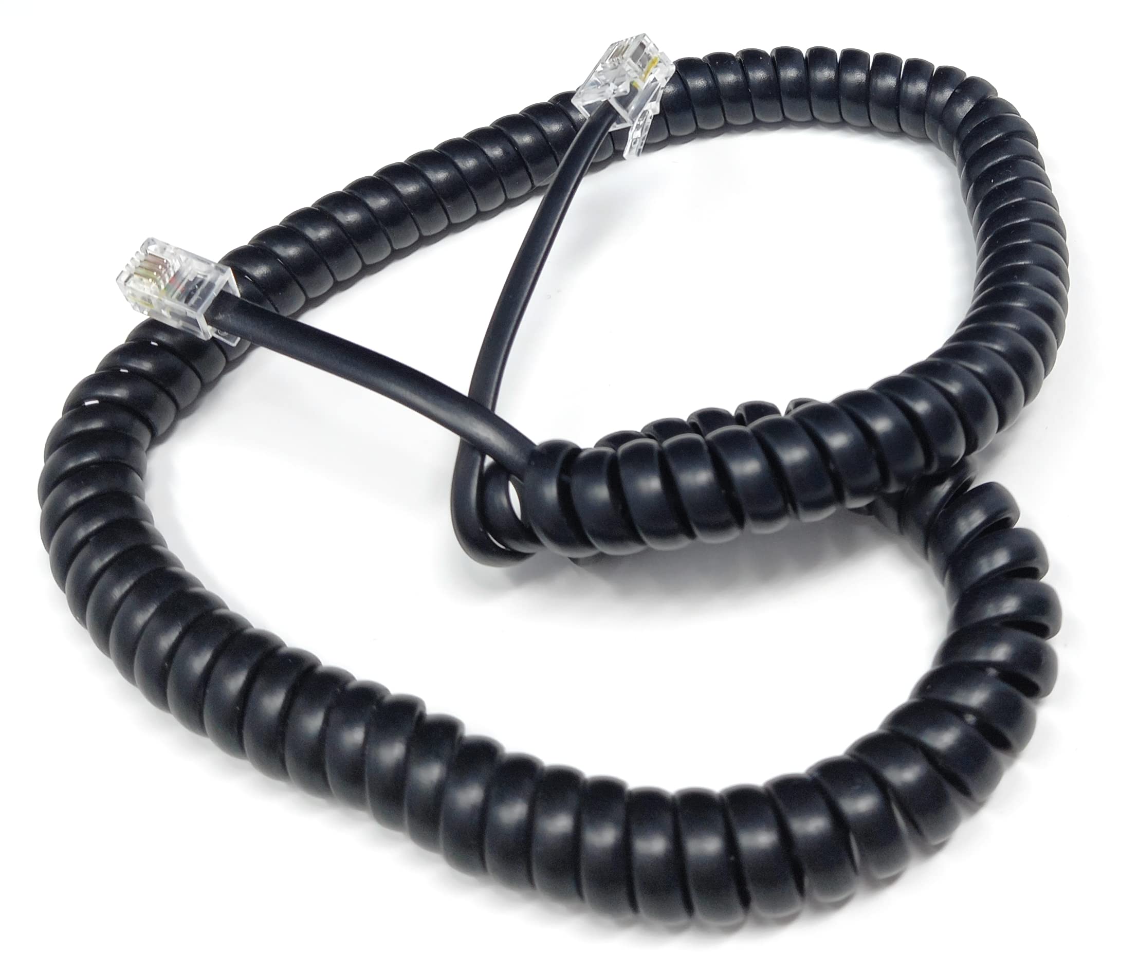 DRUT Coiled RJ10 RJ9 RJ22 4P4C 4 PIN Telephone Handset Curly Lead Cable