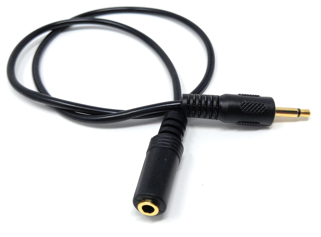 3.5mm Mono Jack to 3.5mm Socket Extension Cable Gold Connectors, Male Plug to Female Socket