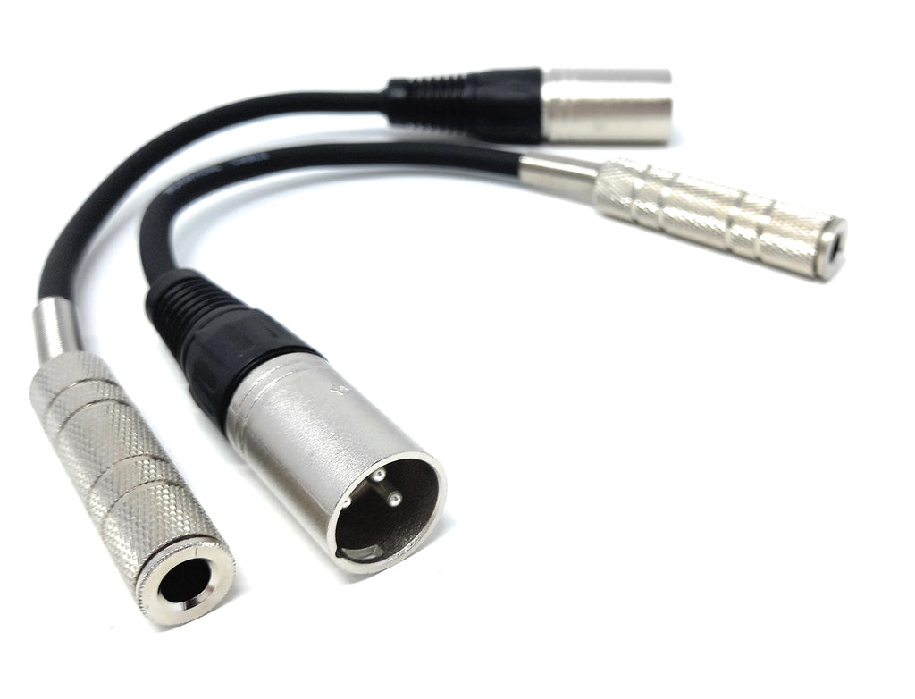DRUT XLR 3 pin Male Plug to 6.35mm Stereo Socket Female Adapter Audio Cable Lead