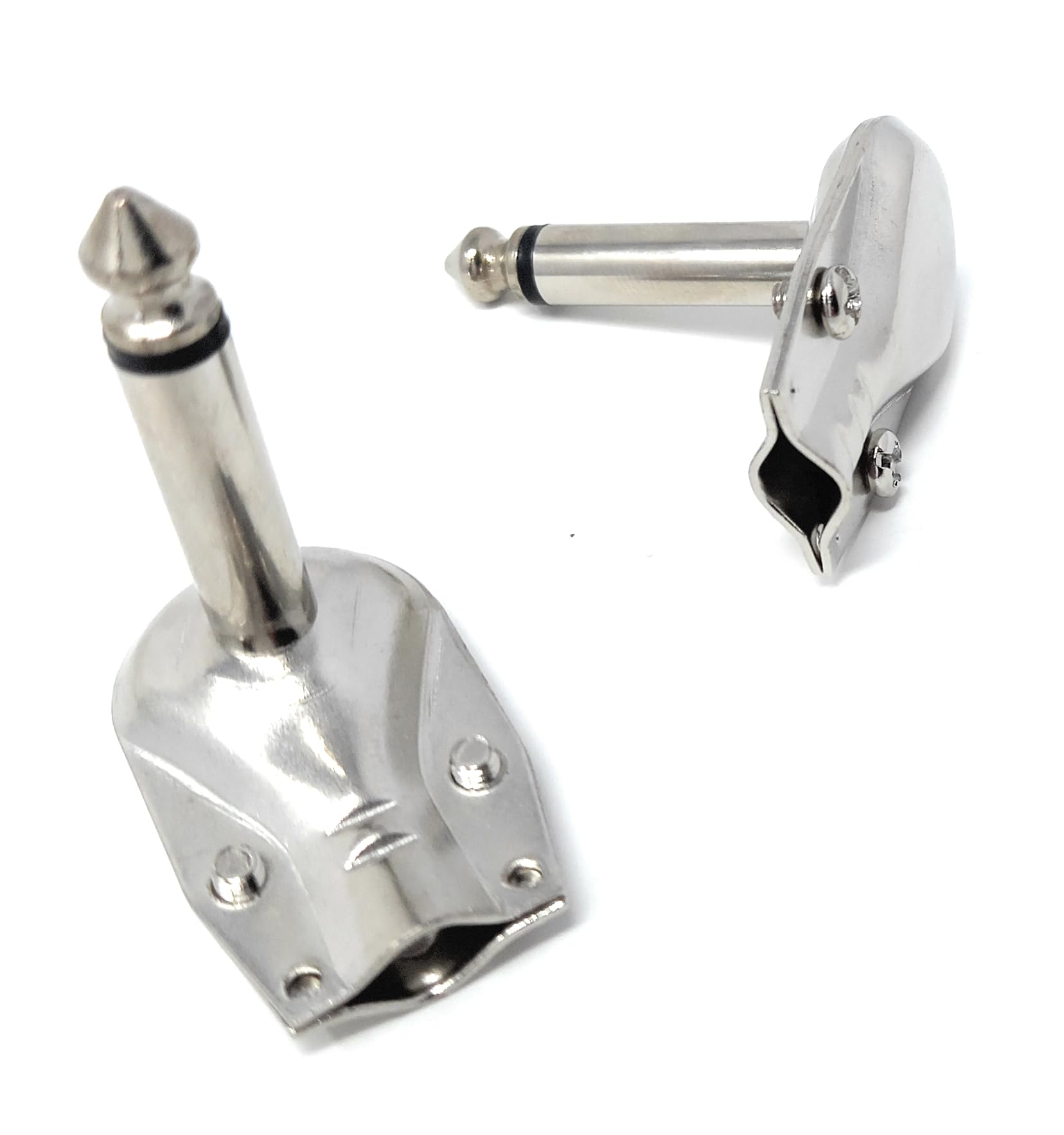6.35mm Mono 1/4 90 Degree Right Angle TS, Soldering Plug, Flat Pancake Style, DIY, Audio Connector Adapter