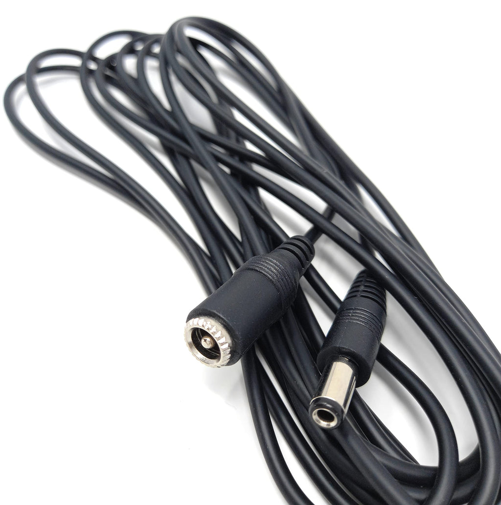 DRUT 2.5mm x 5.5mm Male to Female Power DC Connector Extension Cable Lead for CCTV Cameras, LED Lights