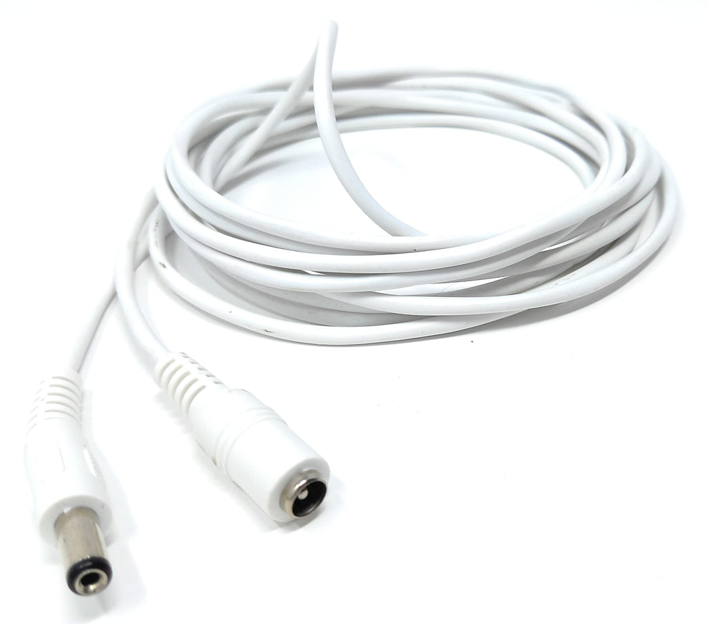 5.5mm x 2.1mm DC Power Plug to Socket, Male to Female CCTV, LED, Modem Router, Music Instruments Extension Lead Cable