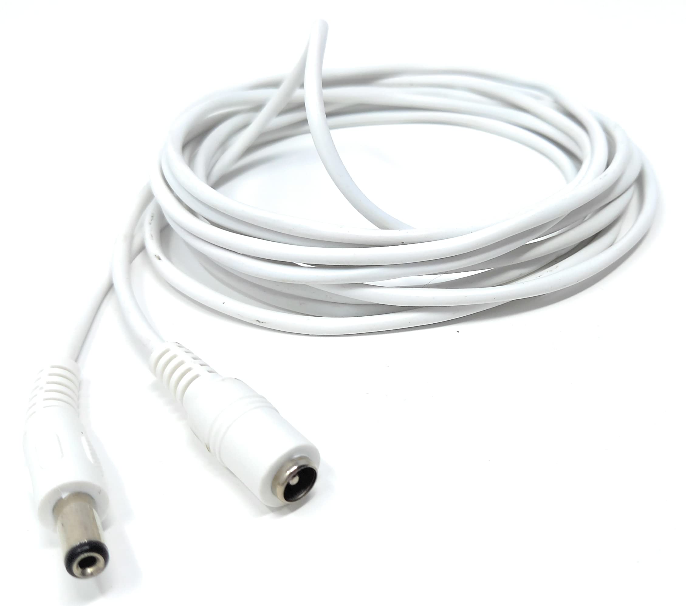 5.5mm x 2.1mm DC Power Plug to Socket, Male to Female CCTV, LED, Modem Router, Music Instruments Extension Lead Cable