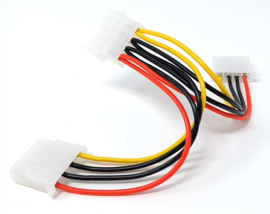 DRUT 15cm Molex 4 Pin Power Supply Y Splitter Cable 1 Male to 2 Female Compatible with drives that use IDE/EIDE/ATA/PATA/Molex Type Plugs