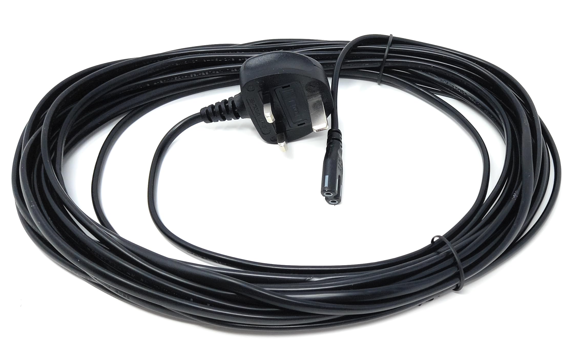 UK Power Cable 3A Fused Plug to C7 Figure-8 Lead – Compatible with PS5, PS4, Xbox, Laptops, Smart TVs, DVD Players, and Chargers