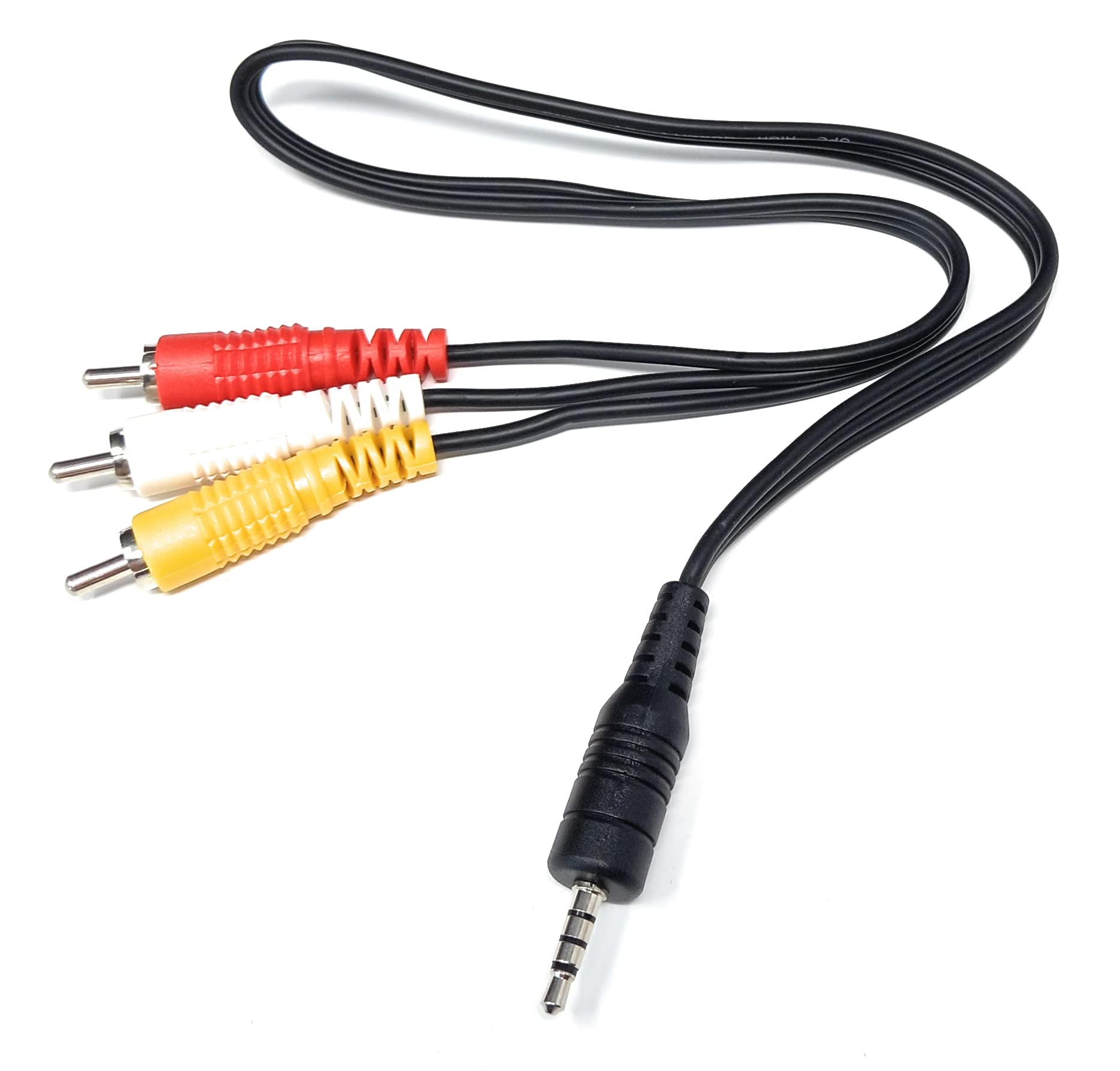 DRUT 3.5mm 4 Pole Jack Plug to 3 x RCA Phono Composite Audio Video AV AUX Lead Cable