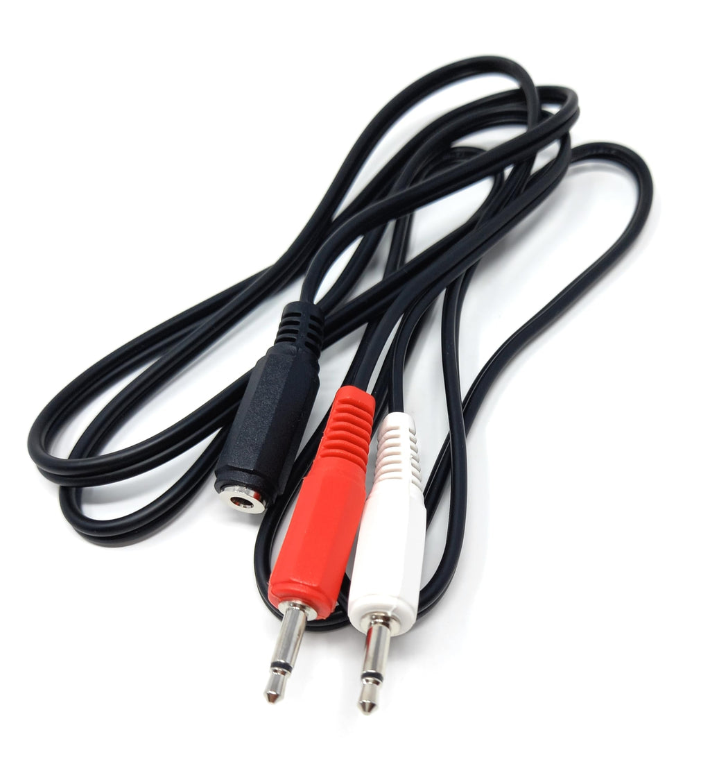 1.5m 3.5mm Stereo Jack Socket to 2 x 3.5mm Mono Jack Plugs Cable Lead