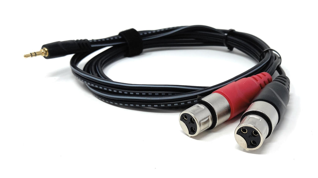 DRUT 3.5mm Stereo Jack to 2 x XLR Female Cable – Audio Splitter Lead for Microphones, Mixers, Speakers, DJ, Studio and Recording Equipment