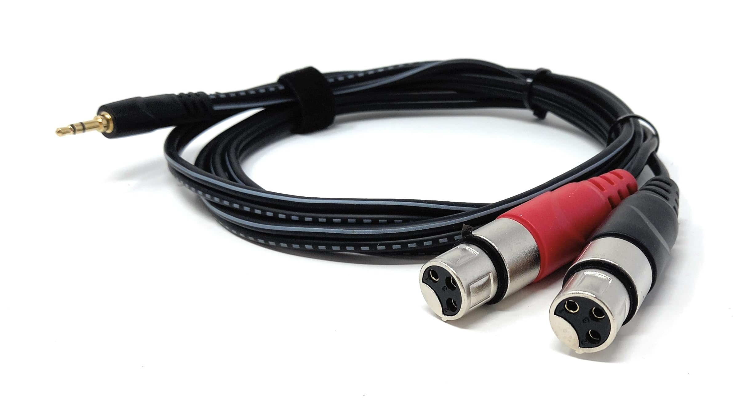 DRUT 3.5mm Stereo Jack to 2 x XLR Female Cable – Audio Splitter Lead for Microphones, Mixers, Speakers, DJ, Studio and Recording Equipment
