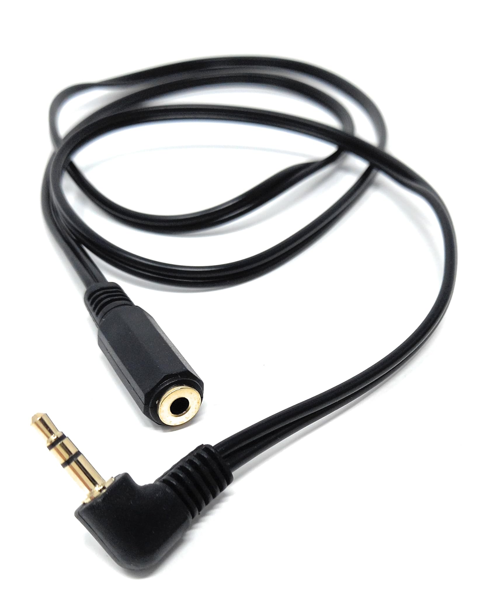 DRUT 3.5mm Right Angle Stereo Jack to Socket Headphone, Audio Devices AUX 1/8'' Extension Cable Lead