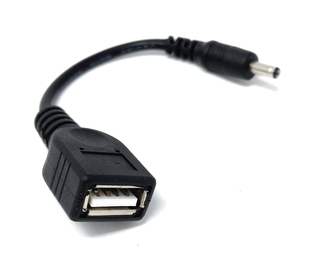 DRUT 1.3mm x 3.5mm DC Female to USB Female Charging Adapter – Power Converter Cable for USB Devices via DC Power Supply