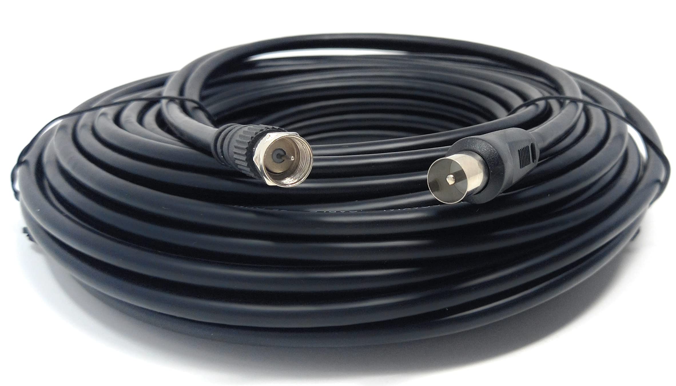 DRUT RF TV Aerial Male to F Type Connector Male Plug Coaxial Coax Cable, Lead, 75 Ohm, 3C-2V