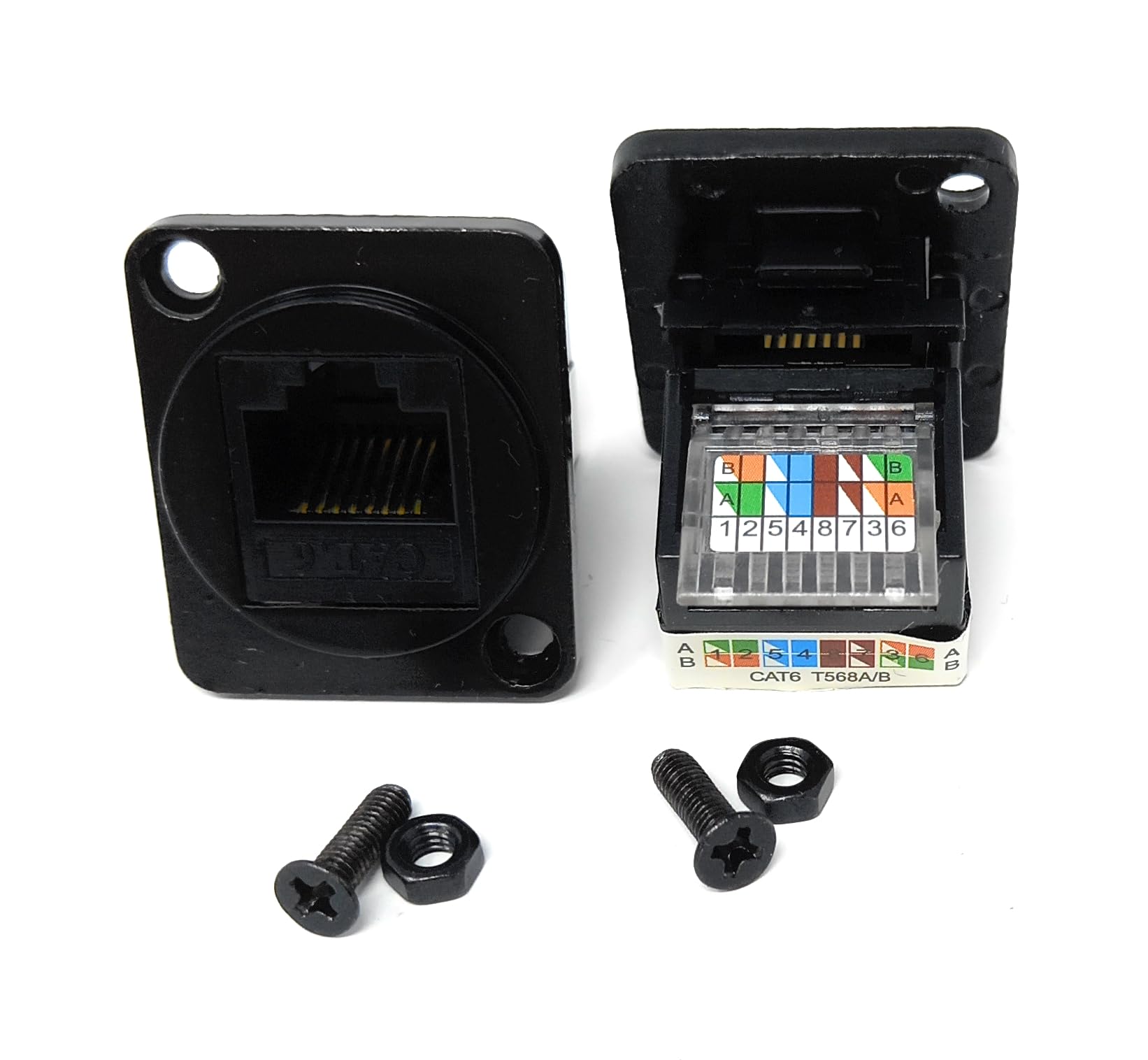 DRUT 1pcs. Cat6 Socket to IDC Connections D-Series Chassis Mount Wall Faceplate Insert Screws Included