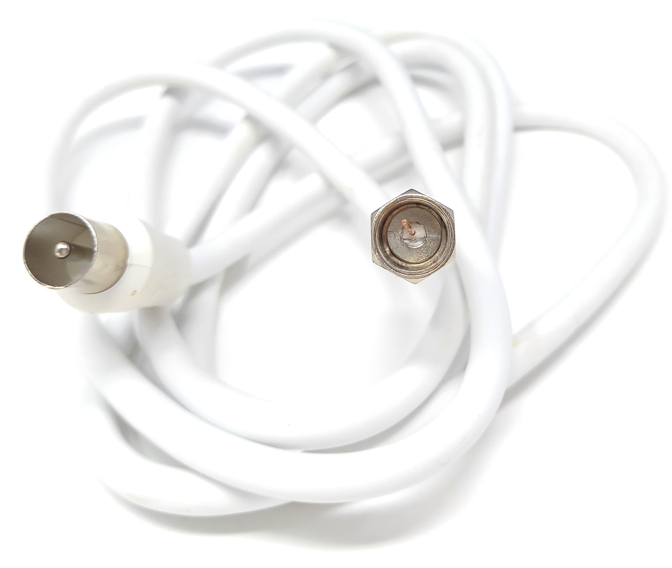 DRUT RF TV Aerial Male to F Type Connector Male Plug Coaxial Coax Cable, Lead, 75 Ohm, 3C-2V
