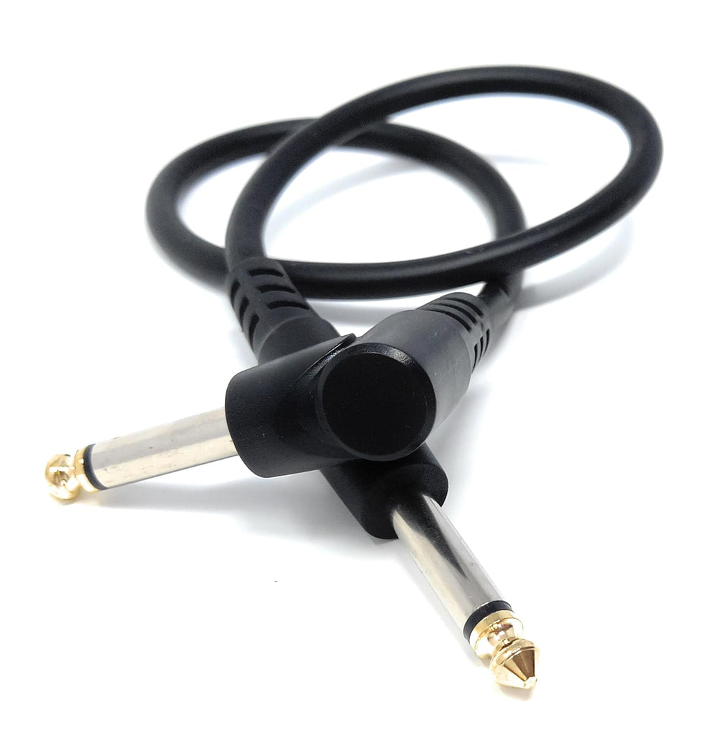 DRUT 6.35mm 1/4 Mono Male to Right Angle Male Jack Audio Cable Lead for Guitar, AMP, Synths, Amplifier, Speaker, Electric Piano, Midi Keyboard, DJ
