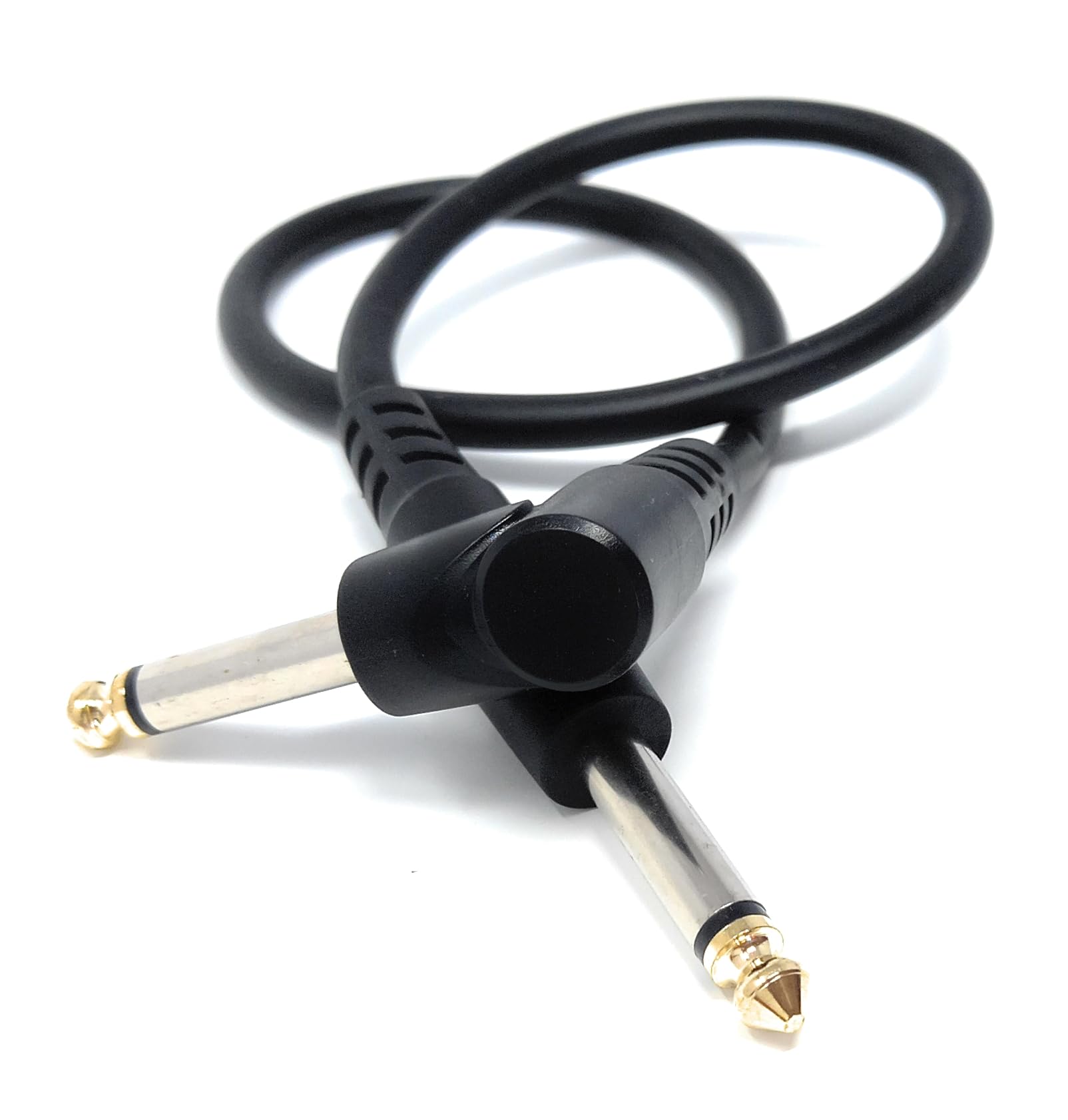 DRUT 6.35mm 1/4 Mono Male to Right Angle Male Jack Audio Cable Lead for Guitar, AMP, Synths, Amplifier, Speaker, Electric Piano, Midi Keyboard, DJ