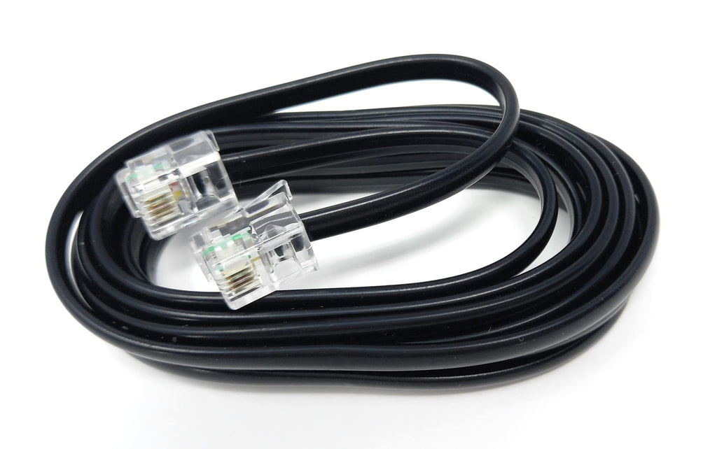 DRUT RJ11 to RJ11 Telephone Landline Cable ADSL (6P4C) Flat Lead High Speed BT Internet Broadband Male to Male Router, Modem, Phone Extension Wire