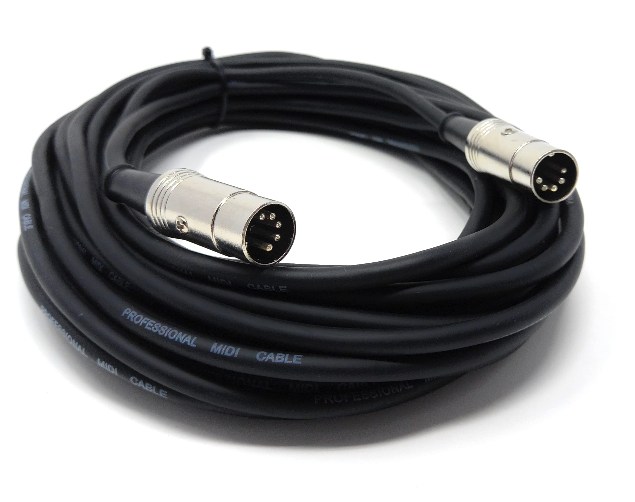 DRUT MIDI Male to Male Lead 5 pin DIN Shielded Flexible for Computer, Synth, Keyboard, Effects, Music Instruments Audio Cable