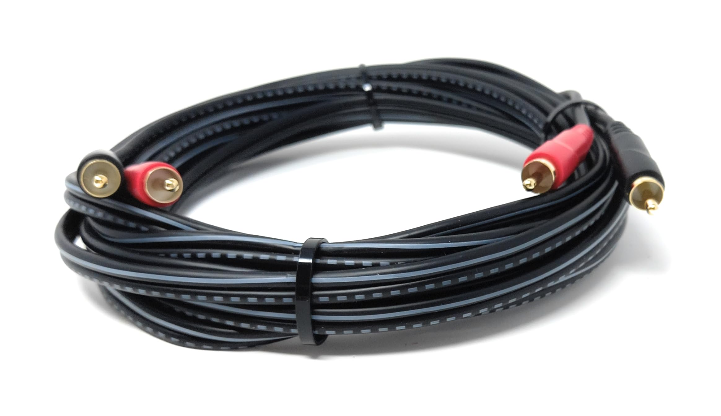 DRUT 2 x RCA Audio Cable – Stereo Male to Male Lead with Gold-Plated Plugs for Amplifier, Active Speakers, Subwoofer, Turntable, HiFi & Home Audio Systems