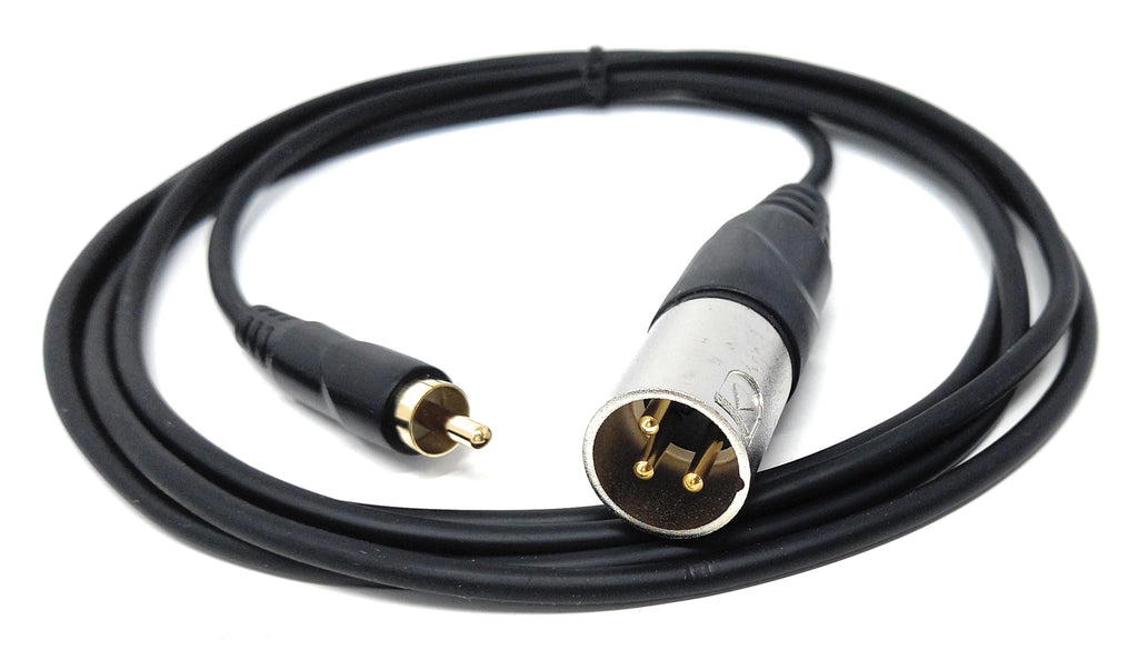 DRUT 3-Pin Male XLR to RCA Phono Single Plug Cable for HiFi Audio, Music Instruments, Mixer, Microphone Lead, Cable, Gold Plated