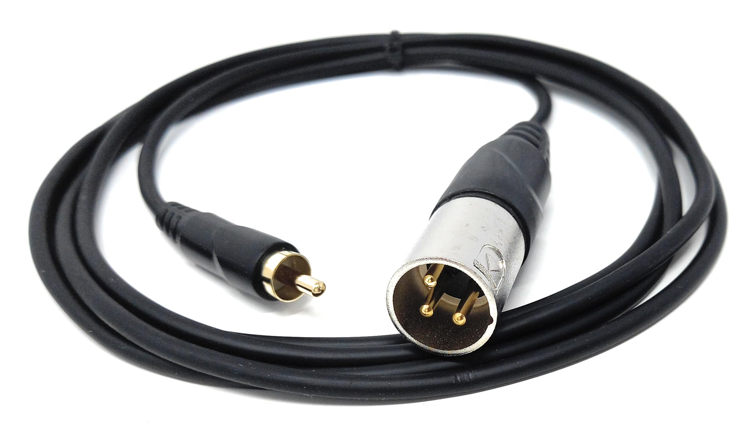 DRUT 3-Pin Male XLR to RCA Phono Single Plug Cable for HiFi Audio, Music Instruments, Mixer, Microphone Lead, Cable, Gold Plated