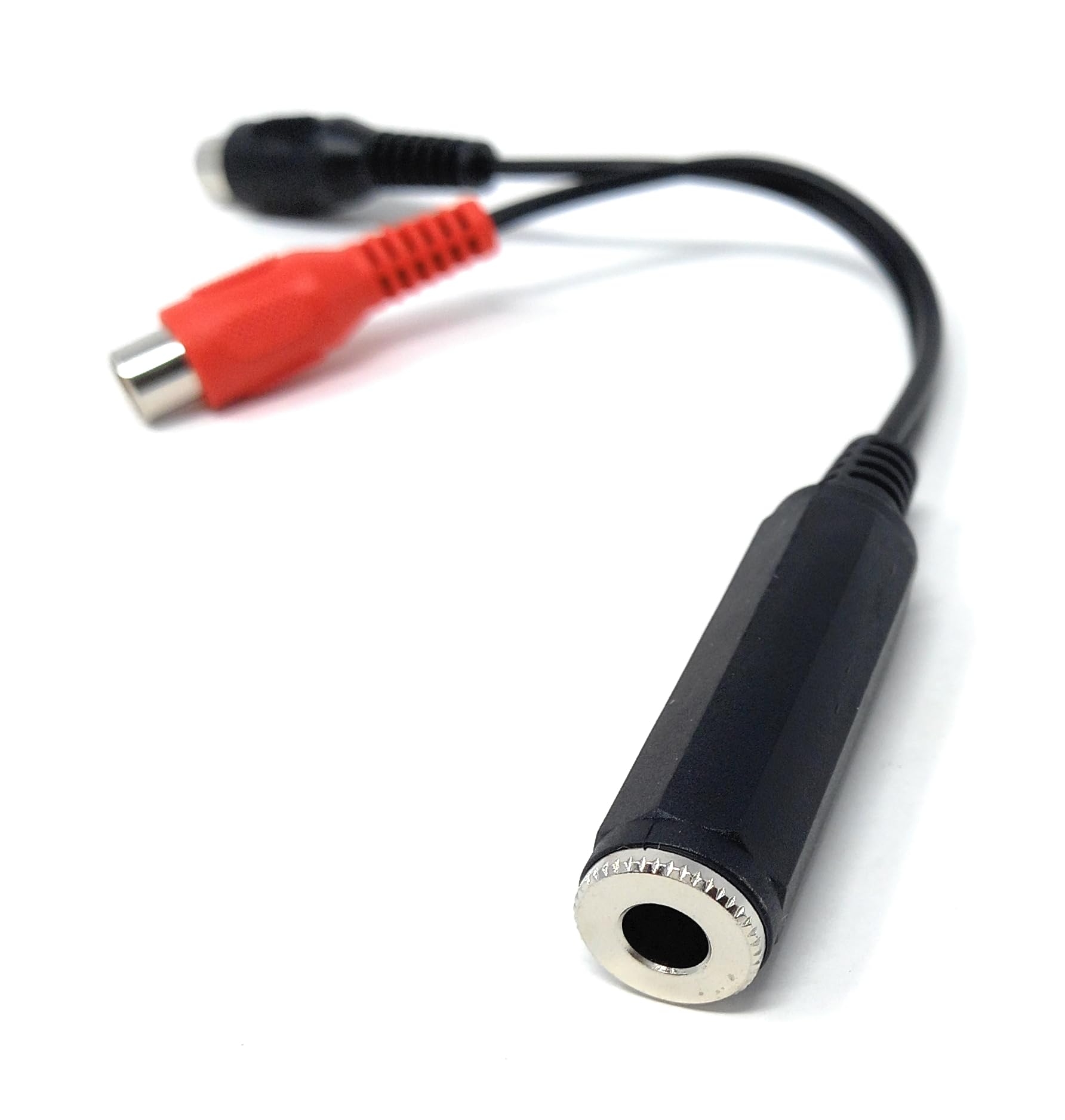 DRUT 6.35mm Mono Socket to Twin RCA Phono Sockets Audio Cable Adapter