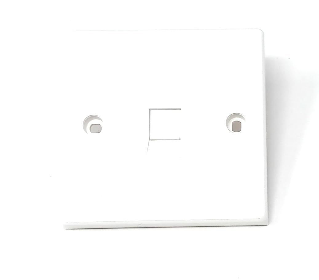 Single Gang Modular Wall Plate – 1-Port Keystone Faceplate Compatible with Cat5e, Cat6, Cat7, Cat8, Cat9 Ethernet Modules for Home & Office Networks