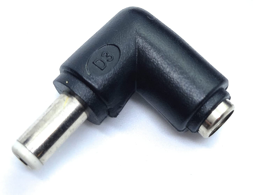 DRUT 5.5mm x 2.5mm Right Angle 90'' Female to Male Plug Adapter