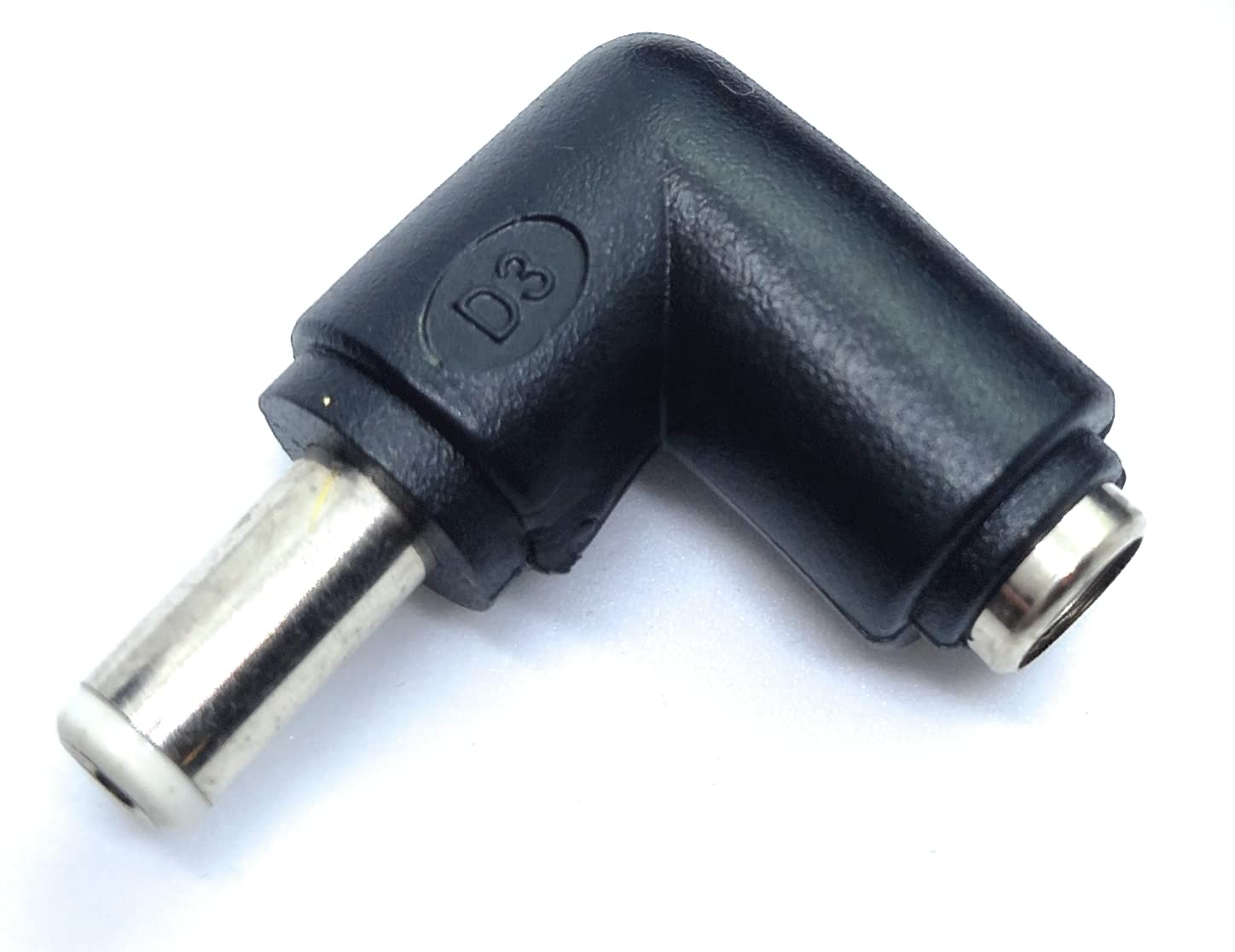 DRUT 5.5mm x 2.5mm Right Angle 90'' Female to Male Plug Adapter