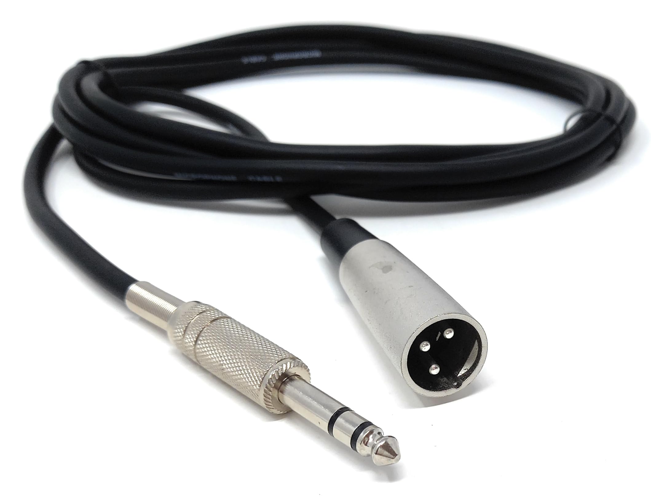 DRUT Stereo 6.35mm Jack to XLR Male 3 Pin Screened, Balanced, Flexible Audio Cable XLR Male to 1/4 TRS Stereo Cord for Pro HiFi, Guitar, Music Instrument, Microphone Lead