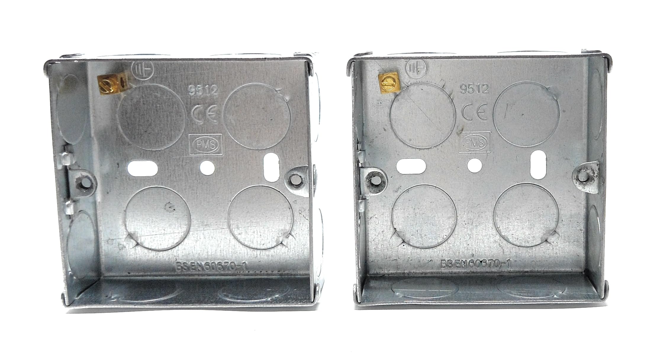 1 Gang Metal Surface Mount Back Box Pattress Box (25mm Deep) Fitted With Earth Terminals