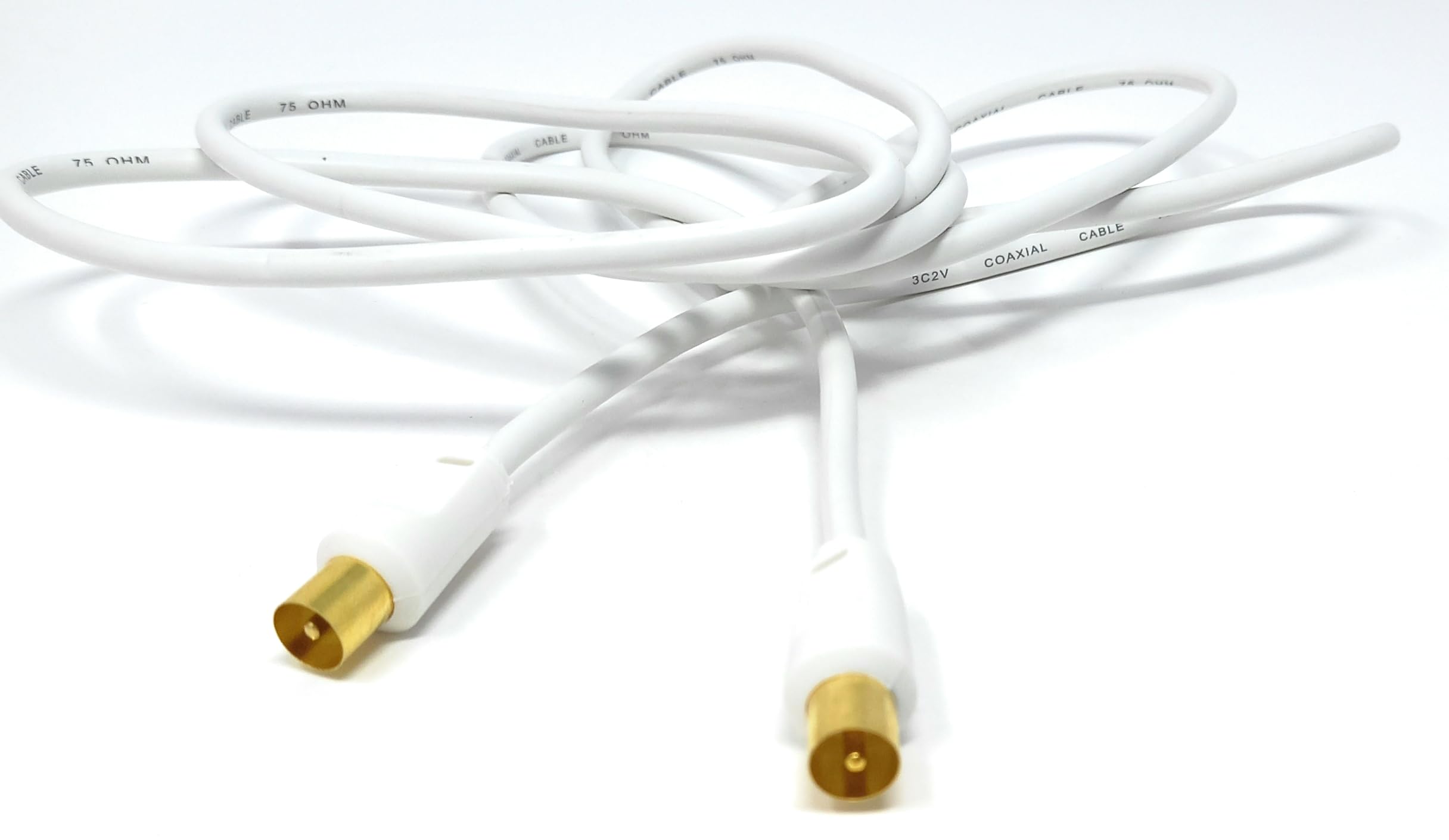DRUT TV Male to Male Plug Coaxial Cable RG6 Aerial Digital Antenna RF Fly Lead Cable