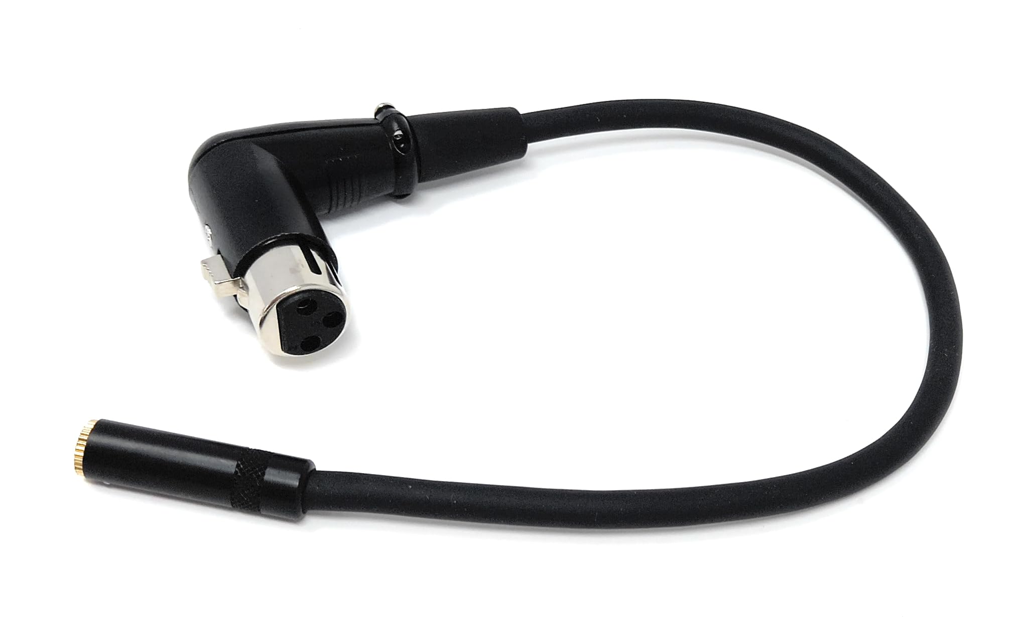 DRUT 3.5mm Female to XLR Female Elbow Audio Adapter Cable 30cm, Right Angle AUX to XLR Converter Lead for Microphone, Mixer, Amplifier, Audio Interface & Recording Equipment