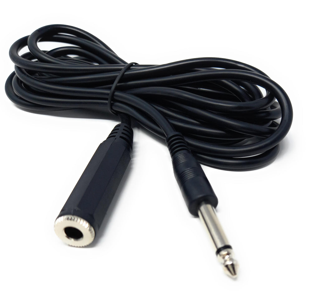 DRUT 6.35mm 1/4" Mono Jack Plug to Socket Extension Male to Female Audio Cable Lead for Guitar, Speaker, Amp, Music instruments