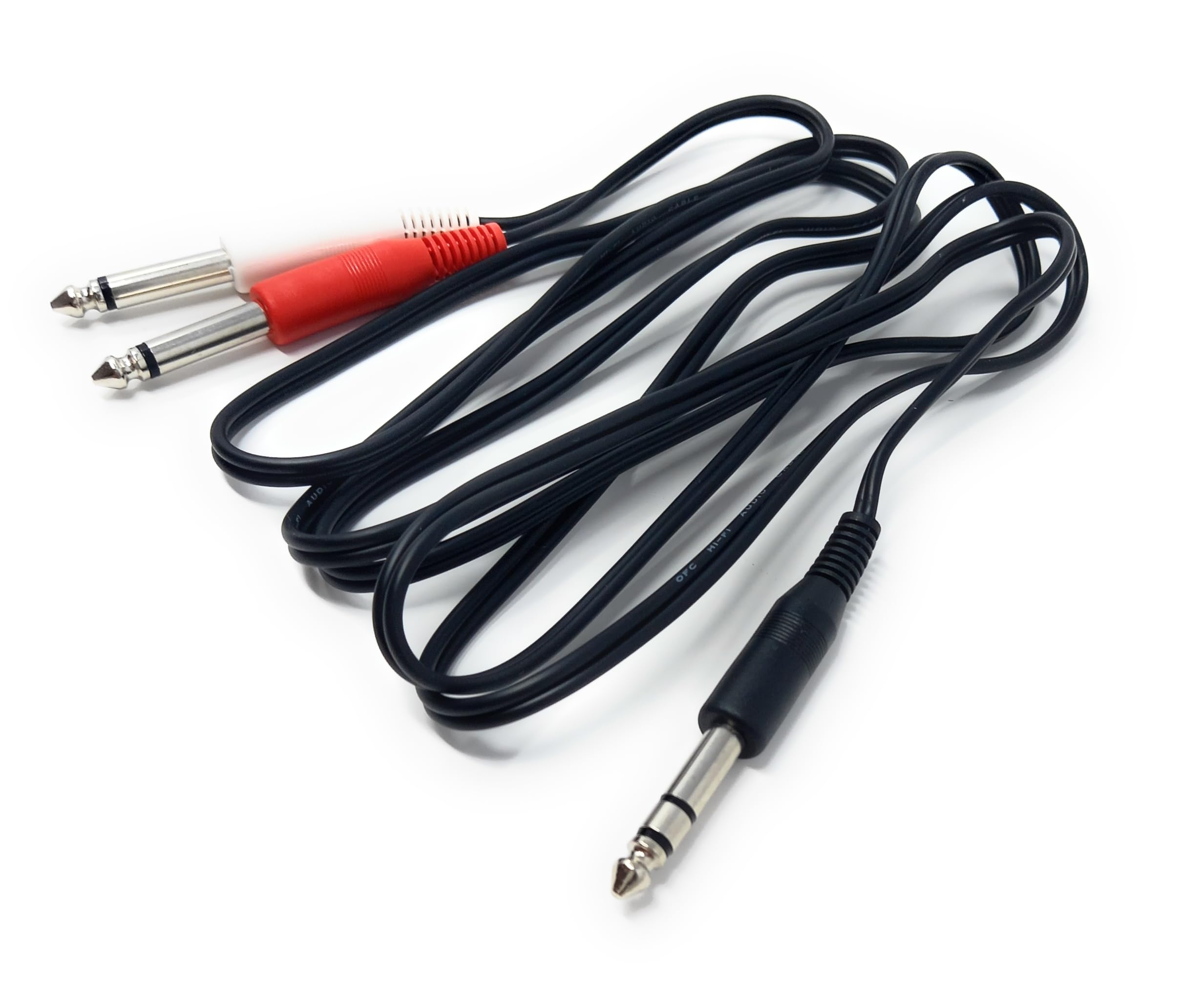 6.35mm Stereo Jack To 2 x 6.35mm Mono Jack Y Splitter TRS Stereo to Twin 1/4 Inch TS Mono Lead Cable