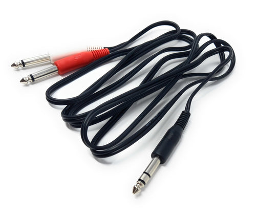 6.35mm Stereo Jack To 2 x 6.35mm Mono Jack Y Splitter TRS Stereo to Twin 1/4 Inch TS Mono Lead Cable